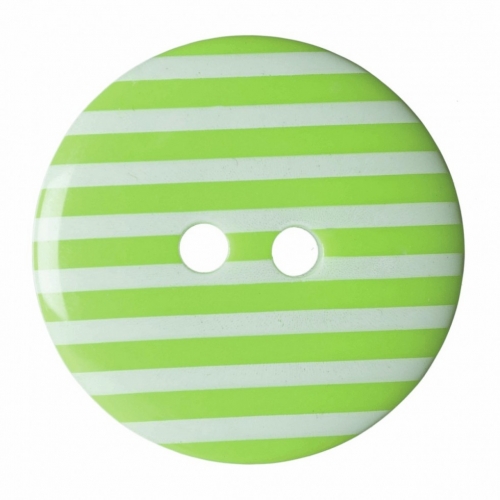 Hemline Round Stripe Buttons Lime Green