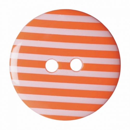 Hemline Round Stripe Buttons Orange