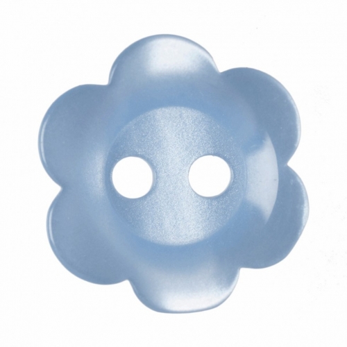 Hemline Plastic Flower Buttons Sky Blue