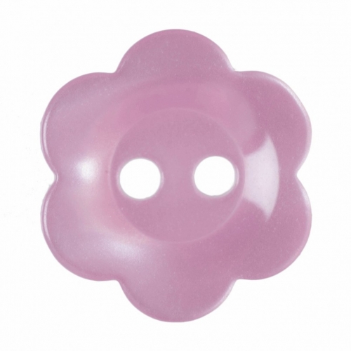 Hemline Plastic Flower Buttons Pink