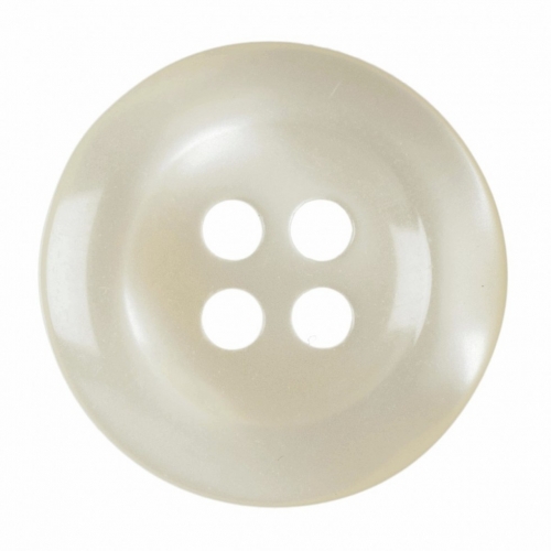 Hemline Round Translucent Buttons Cream