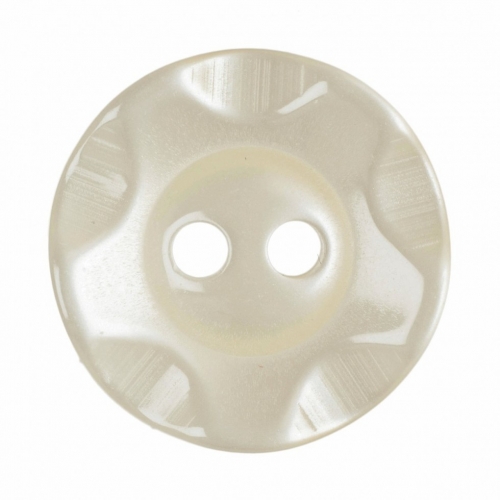 Hemline Round Plastic Buttons Cream