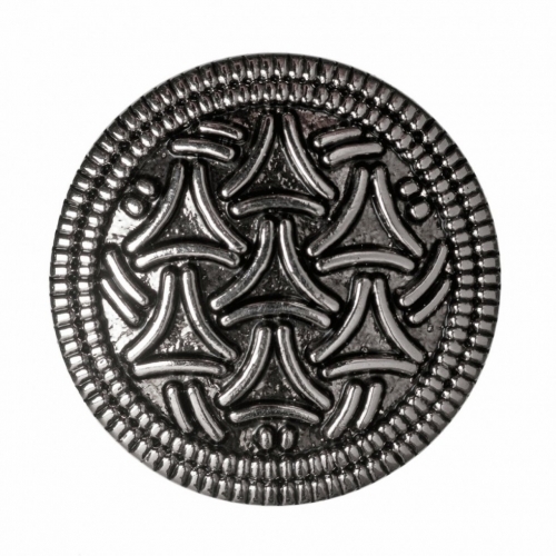 Hemline Round Aztec Shank Buttons Silver