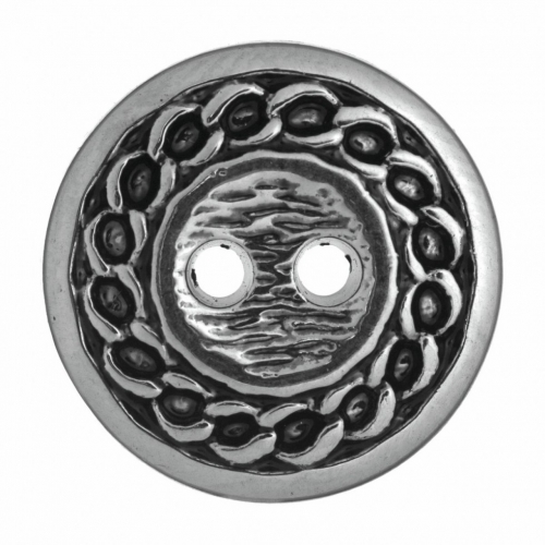 Hemline Round Metallic Buttons Silver