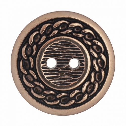 Hemline Round Metallic Buttons Gold