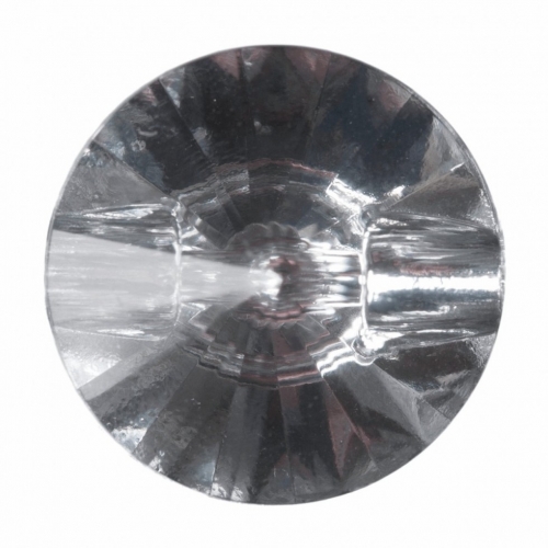 Hemline Round Faceted Buttons Clear