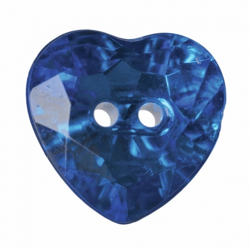 Hemline Heart Faceted Buttons Royal Blue