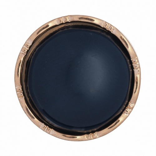 Hemline Round Metallic Buttons Navy