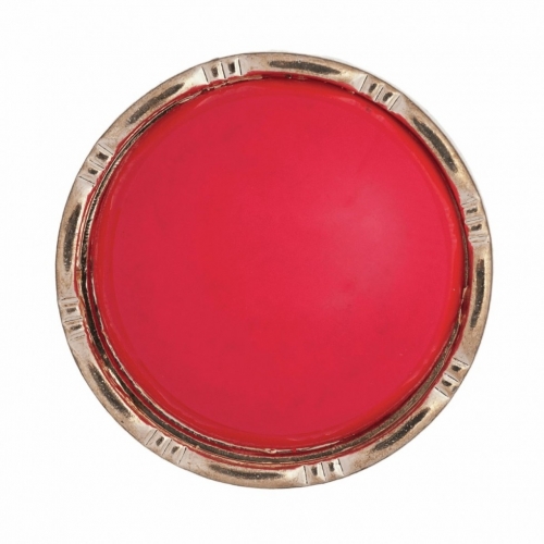 Hemline Round Metallic Buttons Red