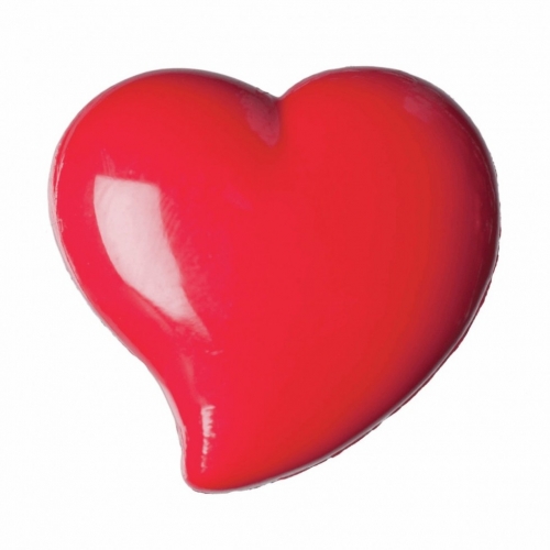Hemline Plastic Heart Buttons Red