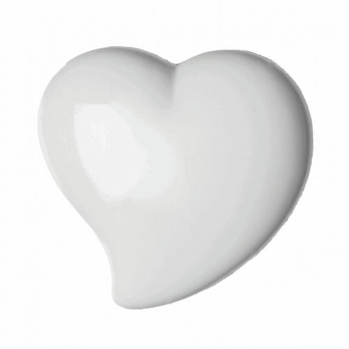 Hemline Plastic Heart Buttons White