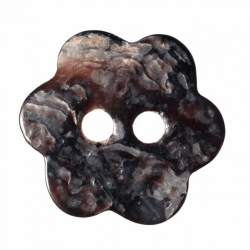 Hemline Flower Shell Buttons Cream