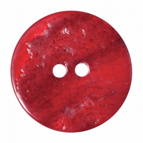 Hemline Round Shell Buttons Red