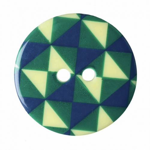 Hemline Round Geometric Buttons Yellow/Green/Blue