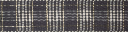 Berisfords Rustic Plaid Ribbon Wardle Grey