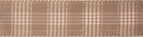 Berisfords Rustic Plaid Ribbon Oatmeal