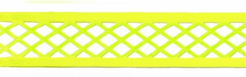 Berisfords Trellis Ribbon Fluorescent Yellow