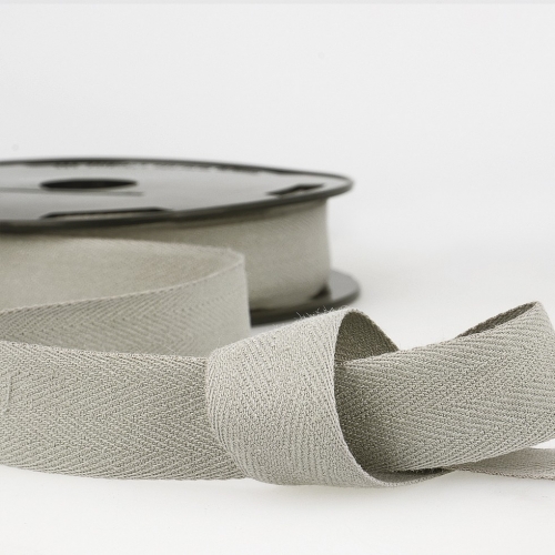 Stephanoise Cotton Herringbone Twill Tape Light Grey