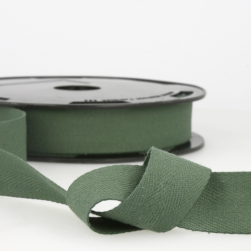 Stephanoise Cotton Herringbone Twill Tape Bottle Green