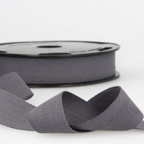 Stephanoise Cotton Herringbone Twill Tape Dark Grey
