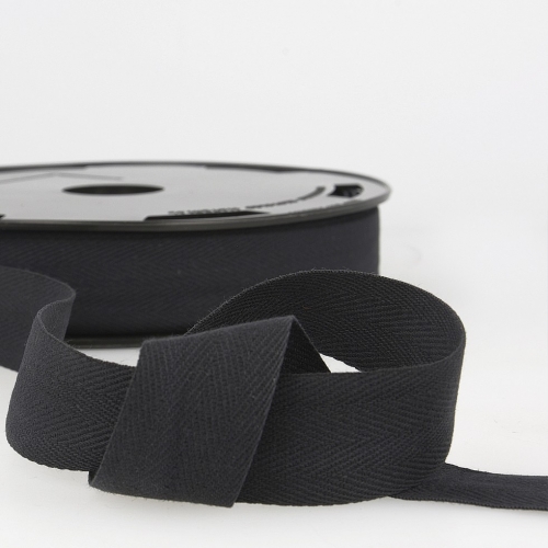 Stephanoise Cotton Herringbone Twill Tape Black
