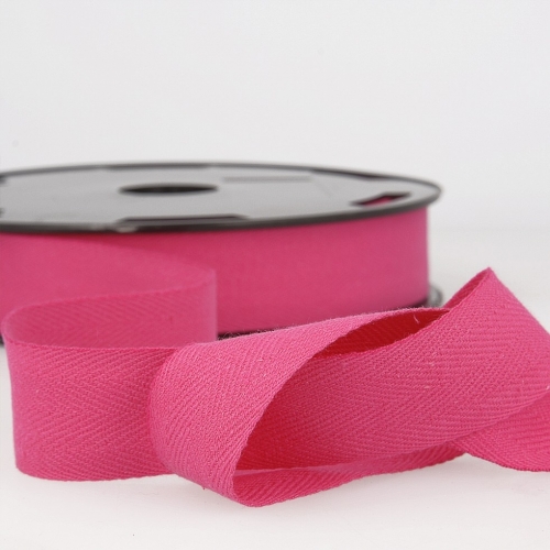 Stephanoise Cotton Herringbone Twill Tape Fuchsia Pink