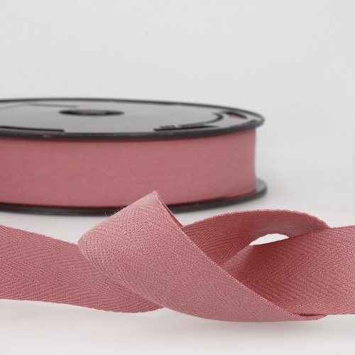 Stephanoise Cotton Herringbone Twill Tape Rose Pink