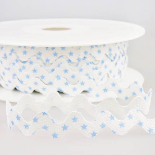 Stephanoise Spotty Ric Rac Trim White Blue