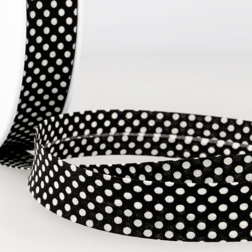 Stephanoise Dotty Bias Binding Tape Black White