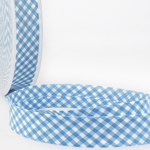 Stephanoise Gingham Bias Binding Tape Sky Blue