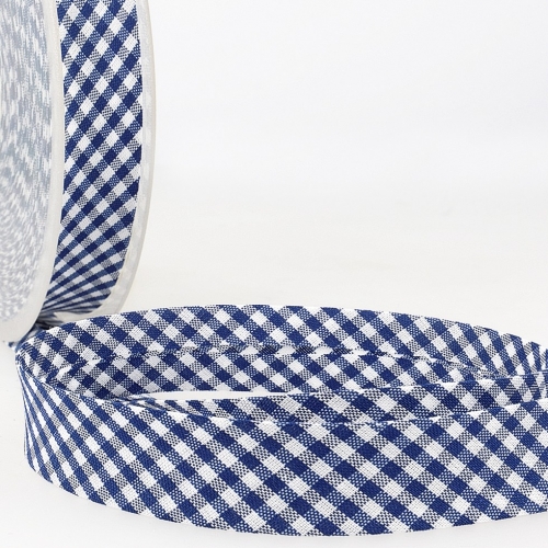 Stephanoise Gingham Bias Binding Tape Dark Navy
