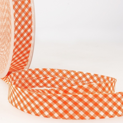 Stephanoise Gingham Bias Binding Tape Orange