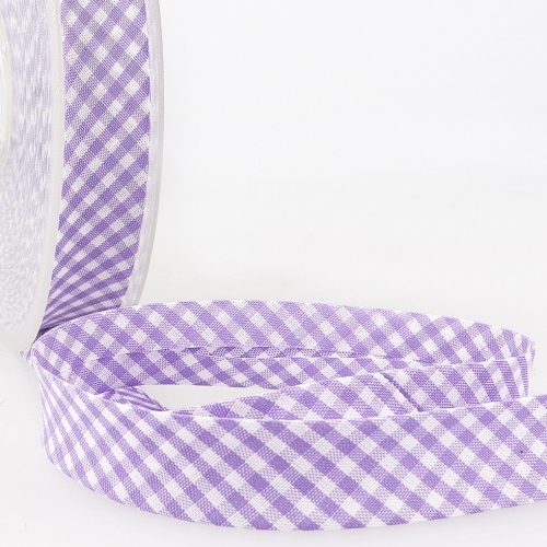 Stephanoise Gingham Bias Binding Tape Lilac