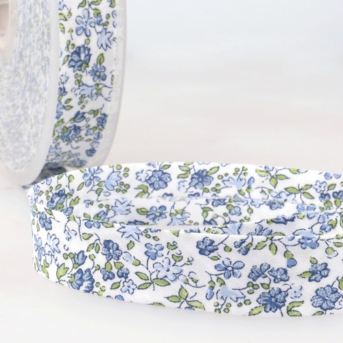 Stephanoise Floral Bias Binding Tape Lavender Blue