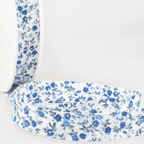 Stephanoise Floral Bias Binding Tape Light Blue