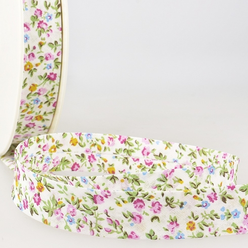 Stephanoise Floral Bias Binding Tape Light Pink