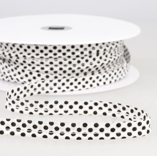 Stephanoise Polka Dot Flanged Piping White Black
