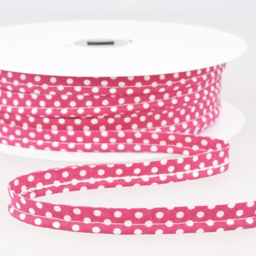 Stephanoise Polka Dot Flanged Piping Fuchsia Pink