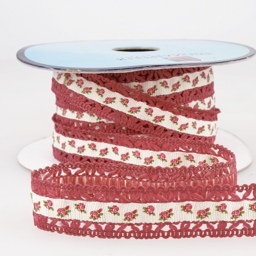 Stephanoise Floral Lace Trim Antique Pink