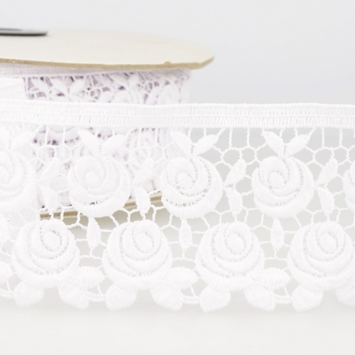 Stephanoise Guipure Lace Trim White