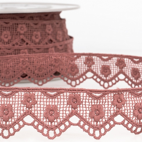 Stephanoise Guipure Lace Trim Antique Pink