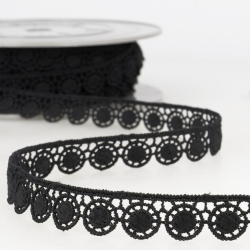 Stephanoise Guipure Lace Trim Black