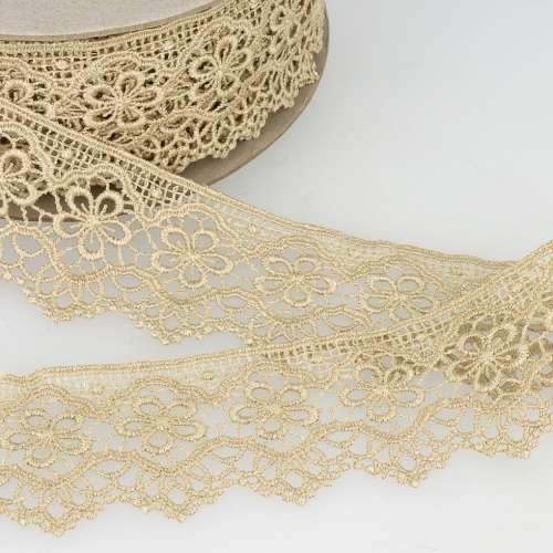 Stephanoise Guipure Lace Trim Sand