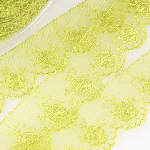 Stephanoise Valenciennes Lace Trim Lime Green