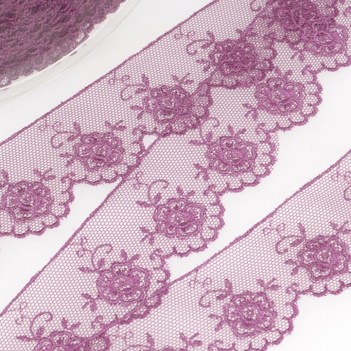 Stephanoise Valenciennes Lace Trim Strong Purple