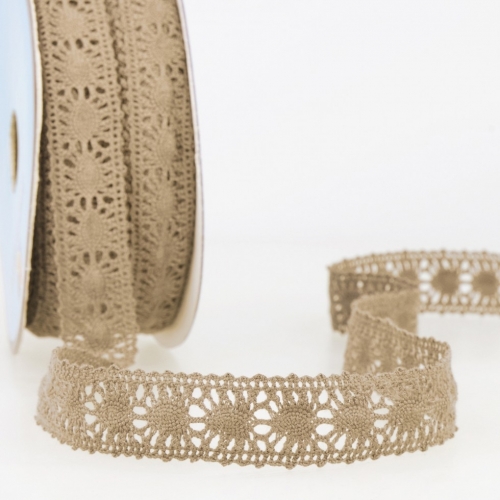 Stephanoise Cotton Lace Trim Taupe