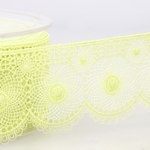 Stephanoise Embroidery Tulle Lace Trim Nile Green