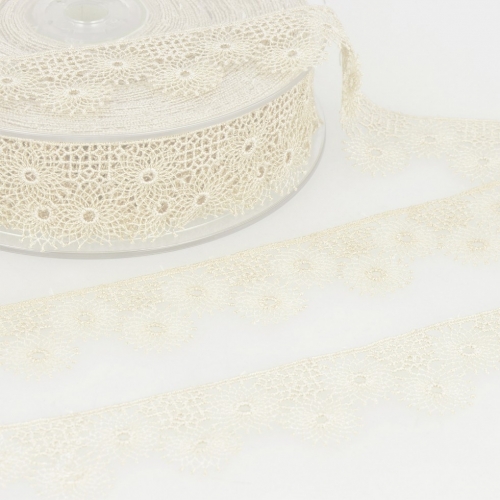 Stephanoise Embroidery Tulle Lace Trim Ivory