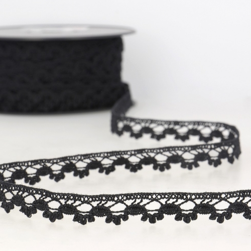 Stephanoise Cotton Lace Trim Black