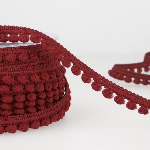 Stephanoise Pom Pom Trim Burgundy